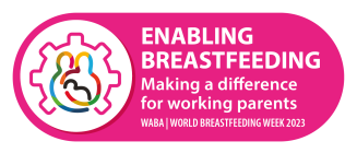 Image depicting World breastfeeding week. Enabling breastfeeding. Making a difference for working parents