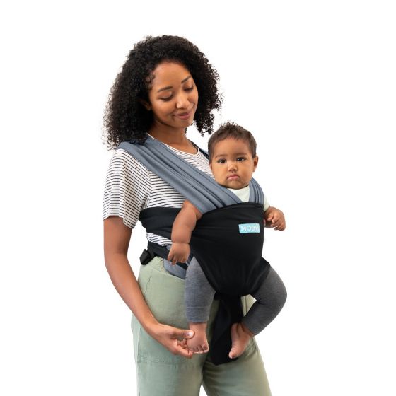 MOBY Wrap Easy-Wrap Carrier combines the closeness of a baby wrap with the ease of a baby carrier.   Designed to slip on like a t-shirt and buckle at the sides. For babies 3.6 kg - 15 kgs