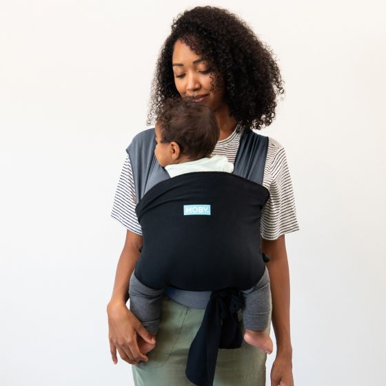 MOBY Wrap Easy-Wrap Carrier combines the closeness of a baby wrap with the ease of a baby carrier.   Designed to slip on like a t-shirt and buckle at the sides. For babies 3.6 kg - 15 kgs