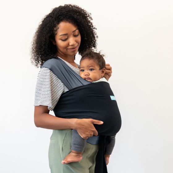 MOBY Wrap Easy-Wrap Carrier combines the closeness of a baby wrap with the ease of a baby carrier.   Designed to slip on like a t-shirt and buckle at the sides. For babies 3.6 kg - 15 kgs