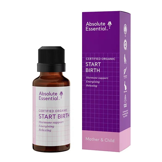 Image. Start Birth 25ml. Essential oil blend that may encourage the birth. Contains: Jojoba, Geranium, Tarragon, Sage, Jasmine