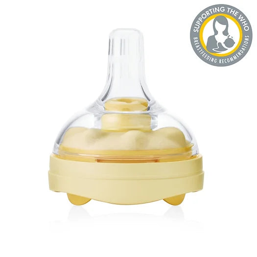 Image. Calma teats help the baby to avoid swallowing air during the feed, as they are regulated by a unique venting system. One size and shape fits all Safe drinking – the baby does not swallow air during the feed BPA free and Swiss made – safe for you and your baby