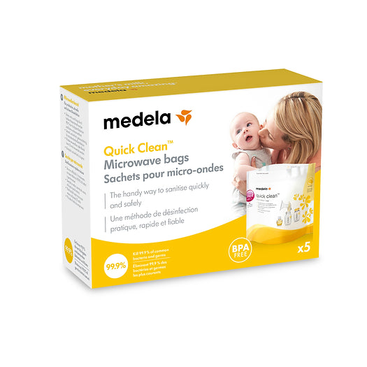 Image. Medela’s microwave bags are the handy way to sanitise your pumping equipment and breastfeeding accessories quickly and safely.