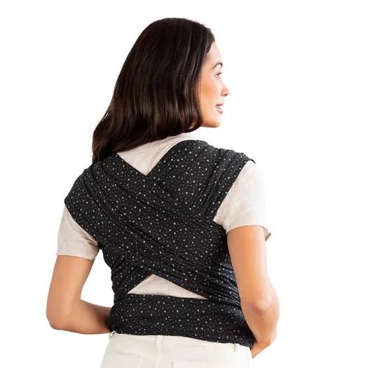 Image. Black with grey spot detail. The versatile MOBY Wrap offers multiple carrying positions as baby grows, plus one-size-fits-all comfort for parents and caregivers.100% cotton and perfect for babywearing. 100% cotton. Weight range 3.6 - 15kgs (8 – 33 lbs)