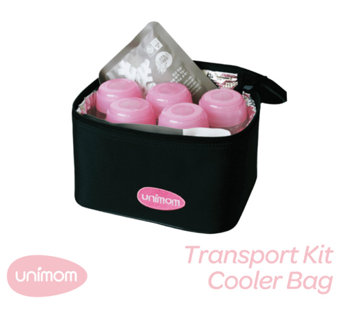 Image. Unimom cooler bag, 2 antibacterial ice pads and 6 bottles.